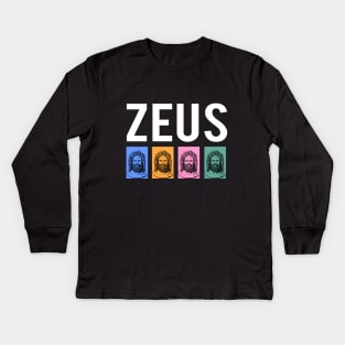 Zeus, Greek Mythology Kids Long Sleeve T-Shirt